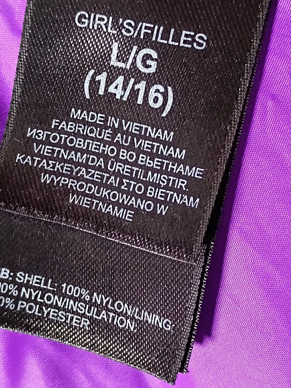 The North Face Girls ThermoBall Quilted Puffer Jacket Large 14/16 Purple